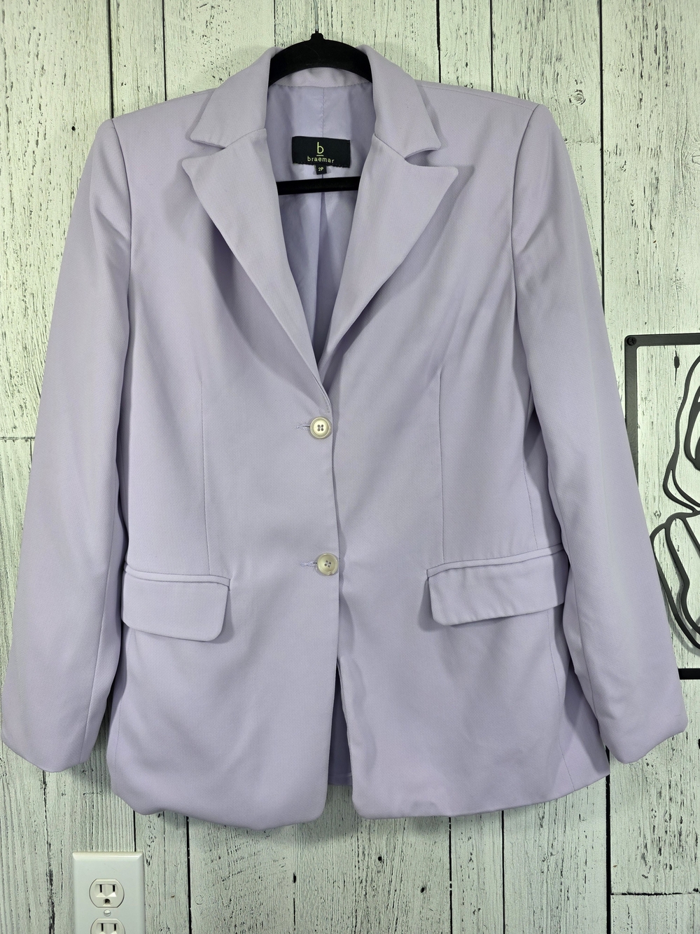 Vintage Braemar Lavender Lilac Blazer Jacket Size 2P Made in Canada, Workwear